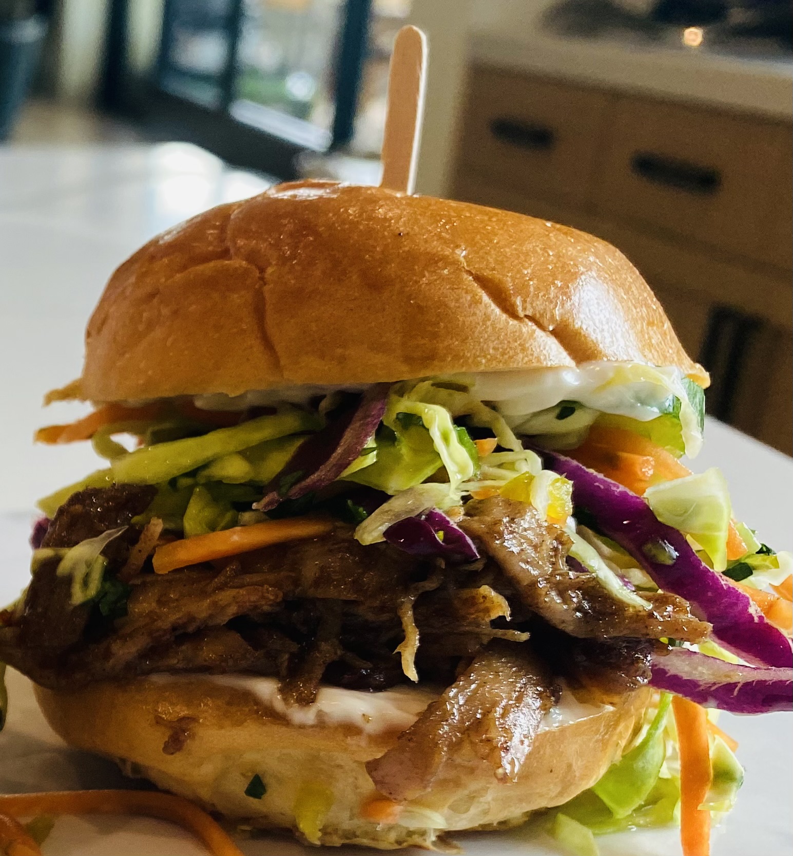 5 Spiced Pulled Chicken Sliders with Sweet & Spicy Slaw By Chef Kai Chase