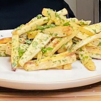 Parsnip Parmesan White Truffle Fries by Chef Kai Chase