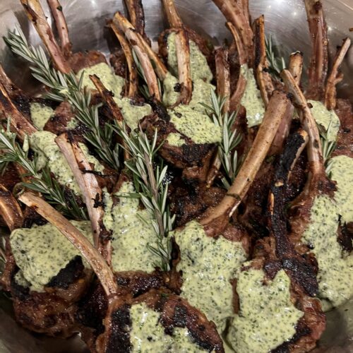 GRILLED LAMB CHOPS w/ CILANTROMINT PESTO MARINADE Chef Kai Chase