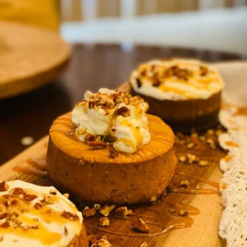 SWEET POTATO CHEESECAKE WITH GINGER-PECAN CRUST by Chef Kai Chase