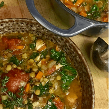 TURKISH LENTIL SOUP WITH SHIITAKE AND KALE