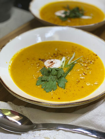 CURRIED BUTTERNUT SQUASH AND APPLE BISQUE